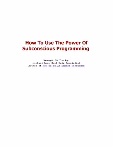 خرید و دانلود نسخه کامل کتاب How To Use The Power Of Subconscious Programming