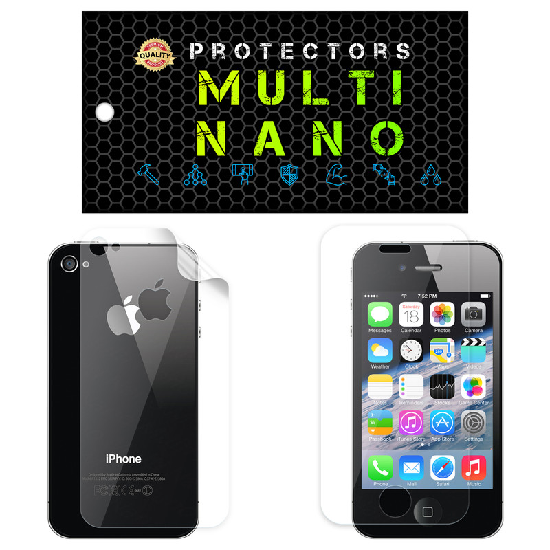 محافظ صفحه نمایش مولتی نانو مدل X-SFT مناسب برای گوشی موبایل اپل iPhone 4S به همراه محافظ پشت | کالا برتری
