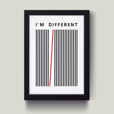 تابلو مدل انگیزشی Im Diffrent کد m2470-b