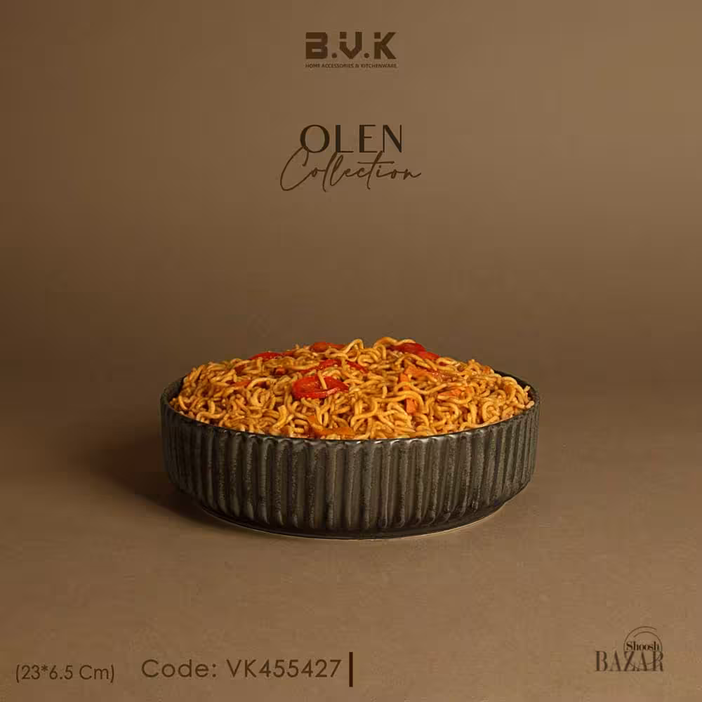 کاسه سالاد گرد شیاردار دودی بی وی کی کد 455427 کالکشن اولن