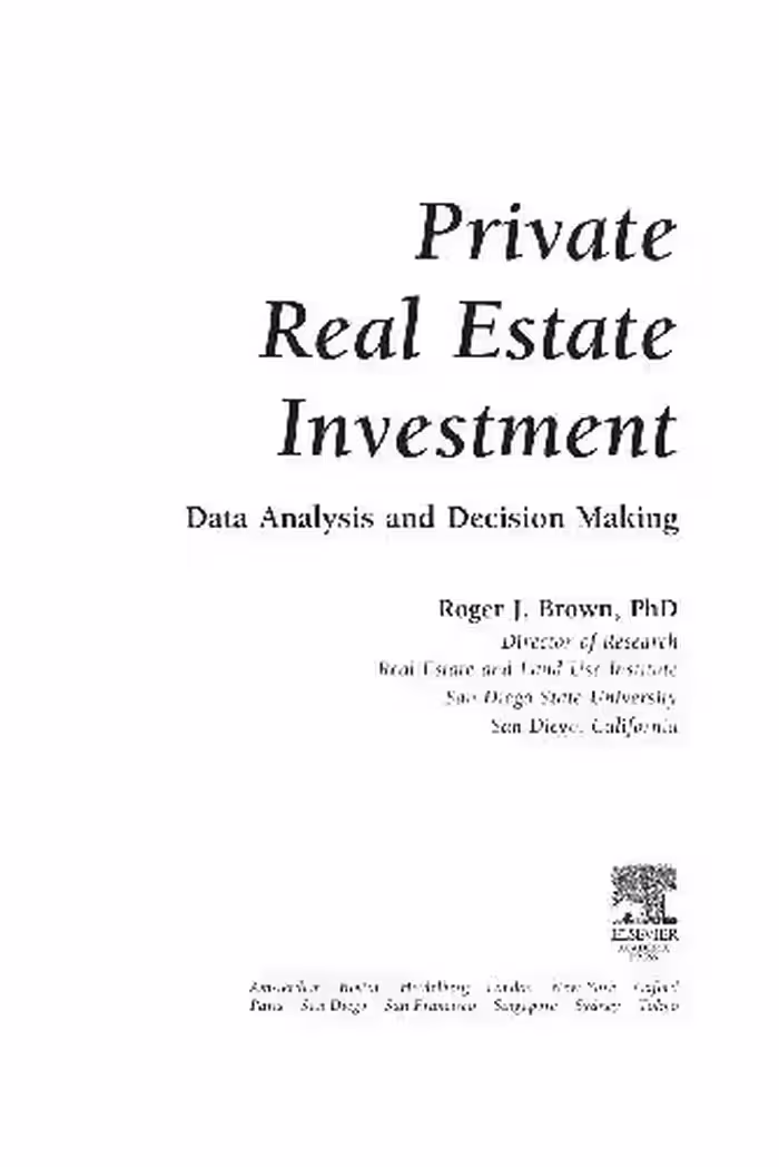 خرید و دانلود نسخه کامل کتاب Private Real Estate Investment CD-ROM: Data Analysis and Decision Making