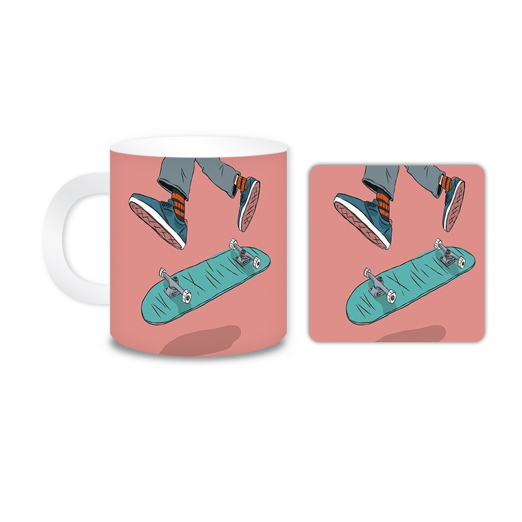 ماگ مدل اسکیت کد 1209 به همراه زیر لیوانی