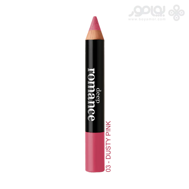 رژ لب مدادی براق دیپ رومنس شماره G03 رنگ DUSTY PINK