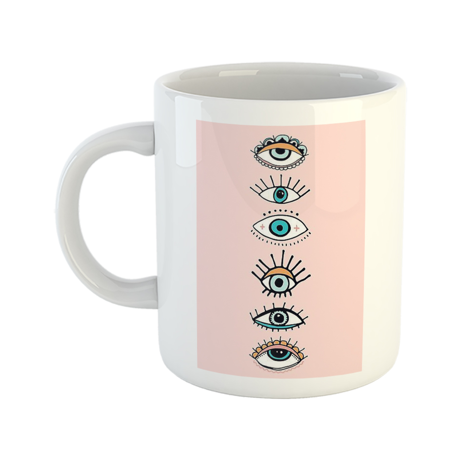 ماگ طرح چشم نظر مدل چشم زخم E12