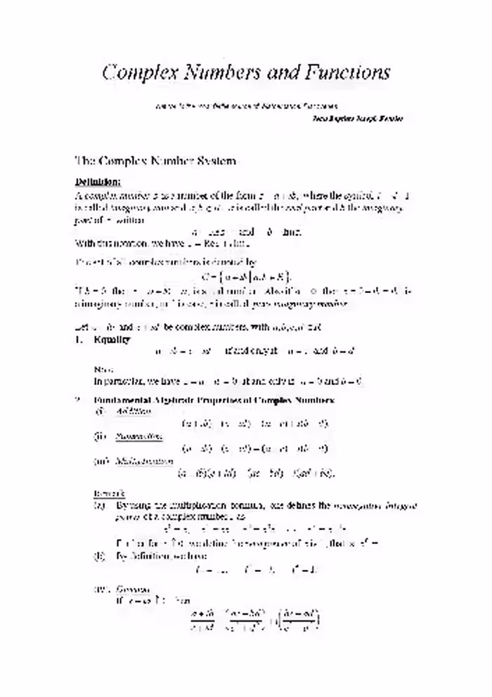 خرید و دانلود نسخه کامل کتاب Mathematics. Complex Algebra