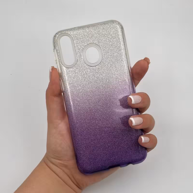قاب گوشی Galaxy M30 سامسونگ اکلیلی بنفش نقره ای ژله ای کد 15796