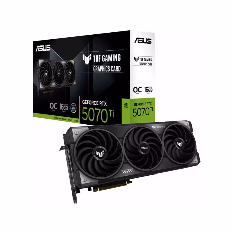 کارت گرافیک ASUS TUF RTX 5070 Ti OC | قدرت خالص در طراحی مقاوم نظامی