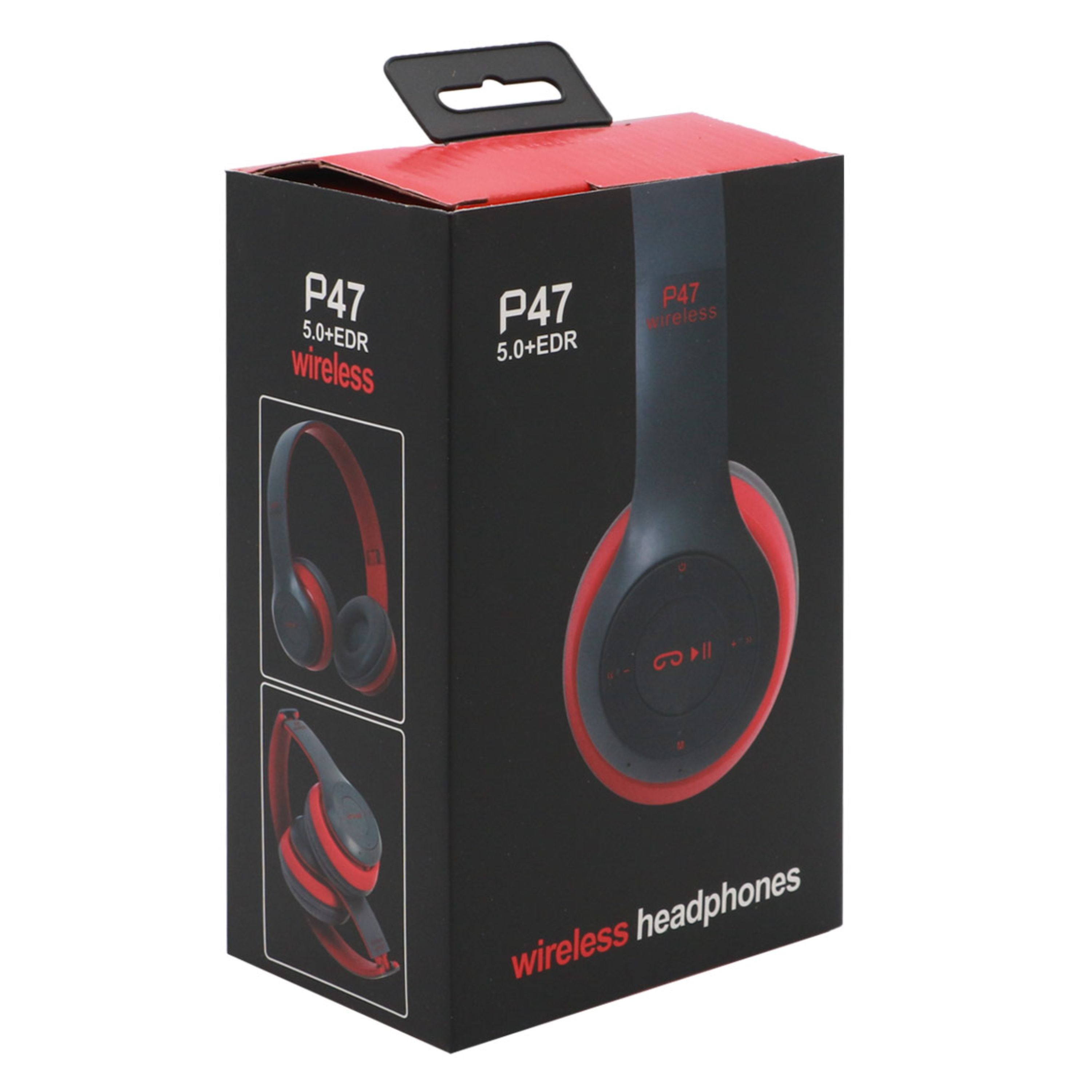هدفون بی سیم مدل P47-طوسی قرمز