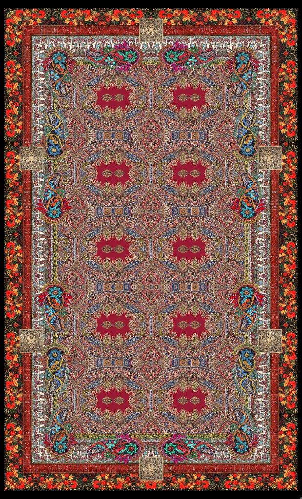 فرشینه و قالیچه درجه1 ابعاد متنوع با ترمز زمینه سنتی غلبه نارنجی قرمز کد 63-1