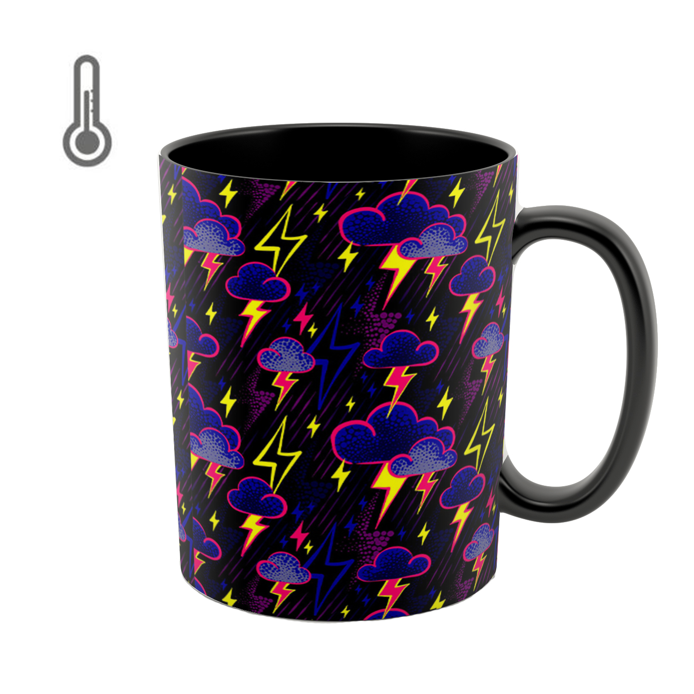 ماگ حرارتی طرح ابر و رعد و برق