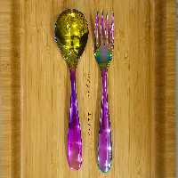 قاشق چنگال هفت رنگ  یونیک دهنه اروپایی 