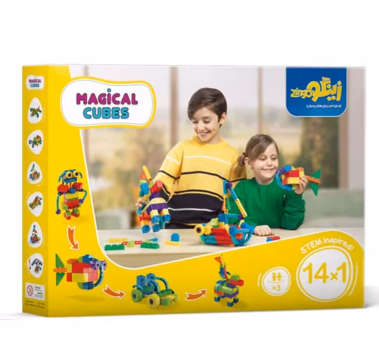 بسته اسباب بازی مکعب های جادویی 1*14 (افزایش مهارت های شناختی و حرکتی)،(کد 110)،(110قطعه،باجعبه) - ناشربوک | خرید آنلاین کتاب