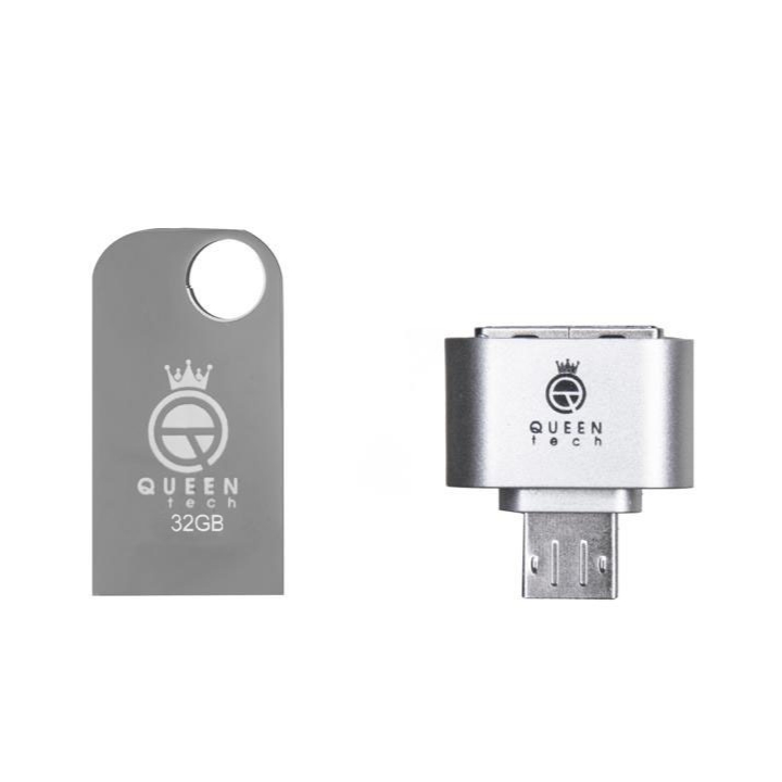  فلش مموری کوئین تک مدل CELL PLUS ظرفیت ۳۲ گیگا بایت به همراه مبدل OTG