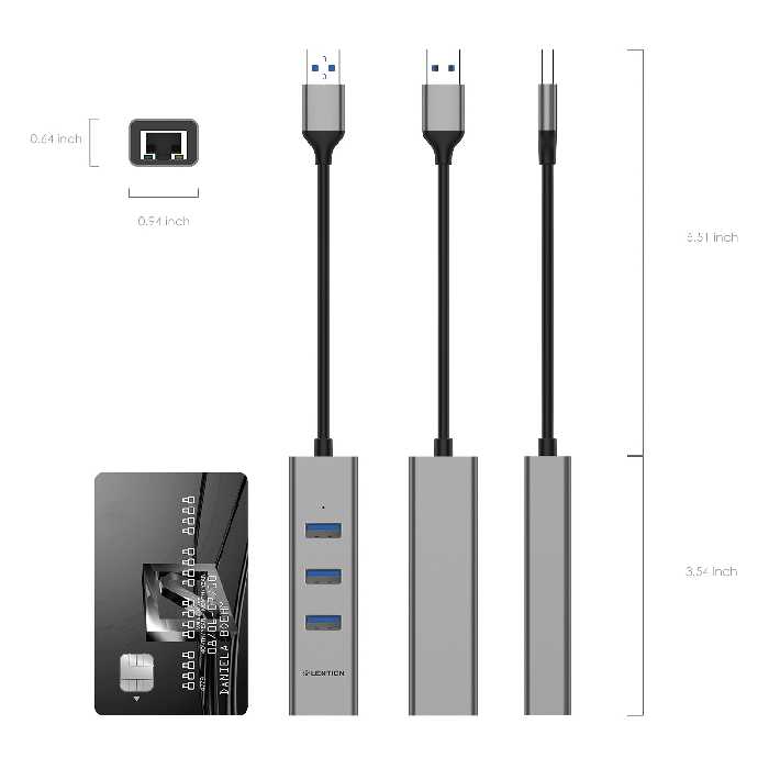 هاب 4 پورت USB-C لنشن کدH23S