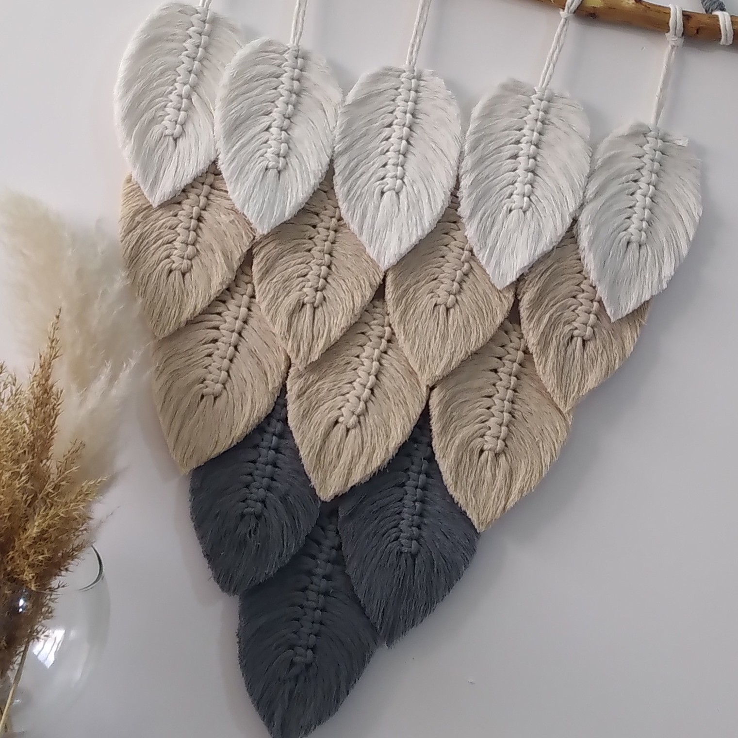 دیوارکوب برگ مکرومه 15 برگ 