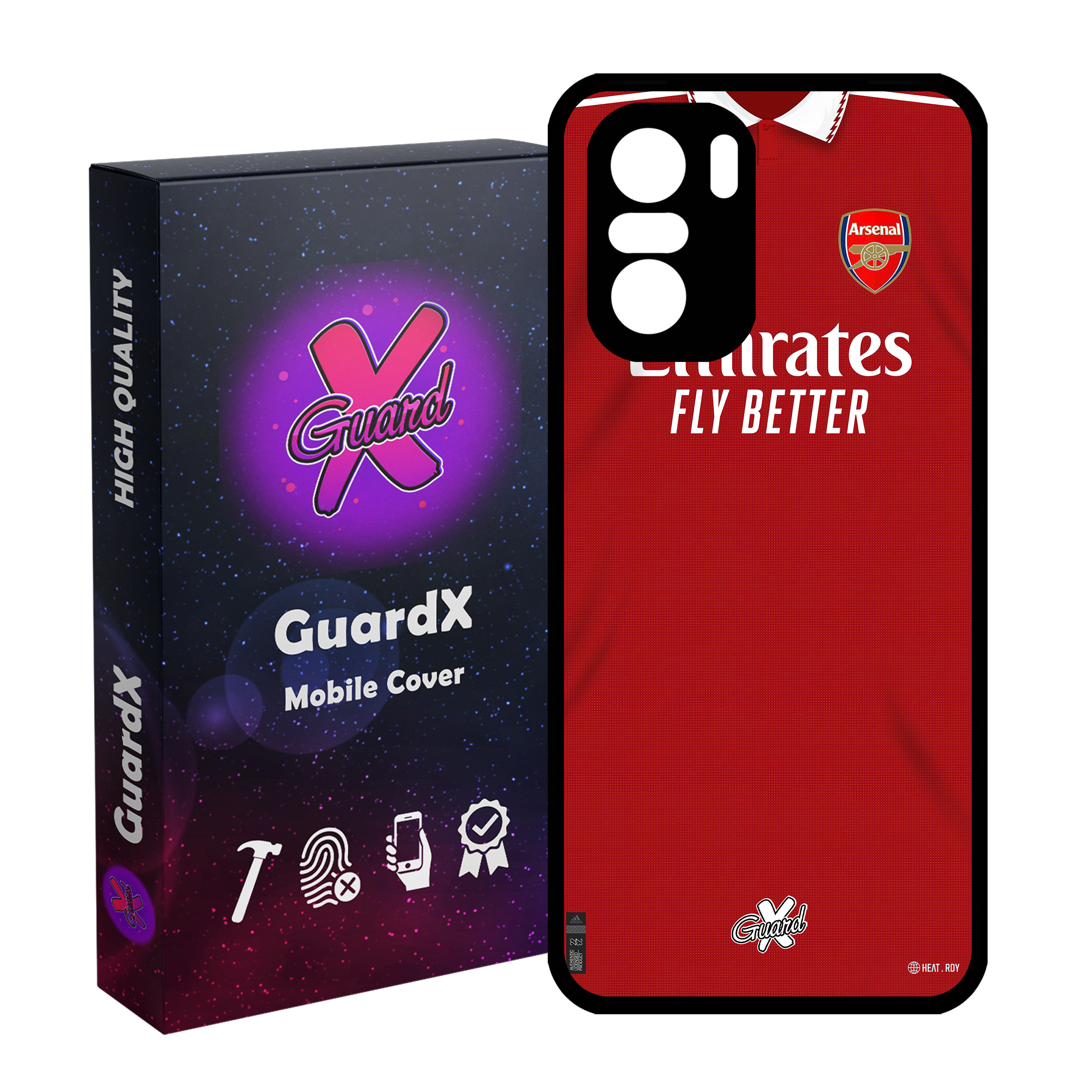 کاور گارد ایکس طرح آرسنال مدل Glass10467 مناسب برای گوشی موبایل شیائومی Poco F3/MI 11X/MI 11X Pro/Redmi K40/K40 Pro