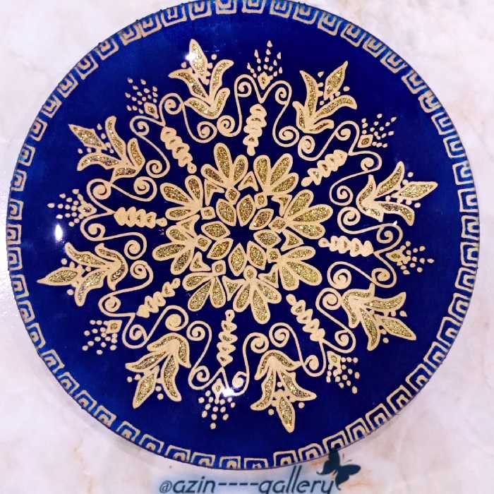 بشقاب شیشه ای ویترای کاملا ضدآب کارشده با رنگ ویترای واکریلیک ورزین در رنگهای مختلف