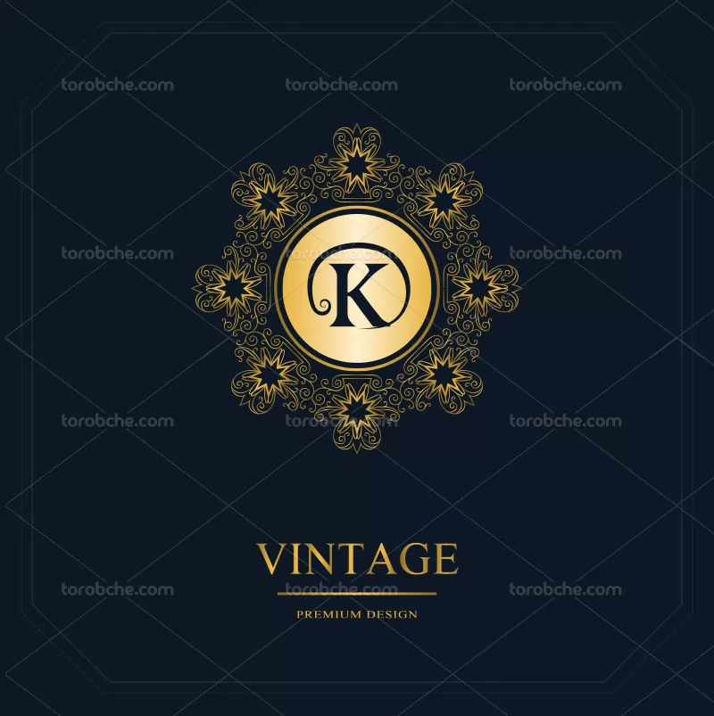 وکتور مونوگرام حرف K با کیفیت | گرافیک با طعم تربچه