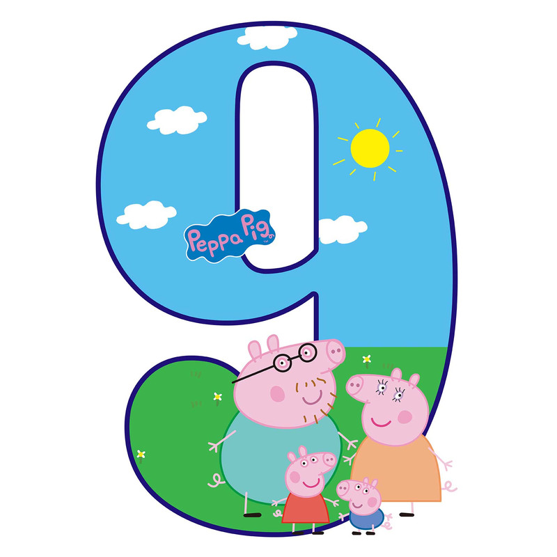 استند رومیزی تولد مدل عدد 9 طرح پپاپیگ کد 659