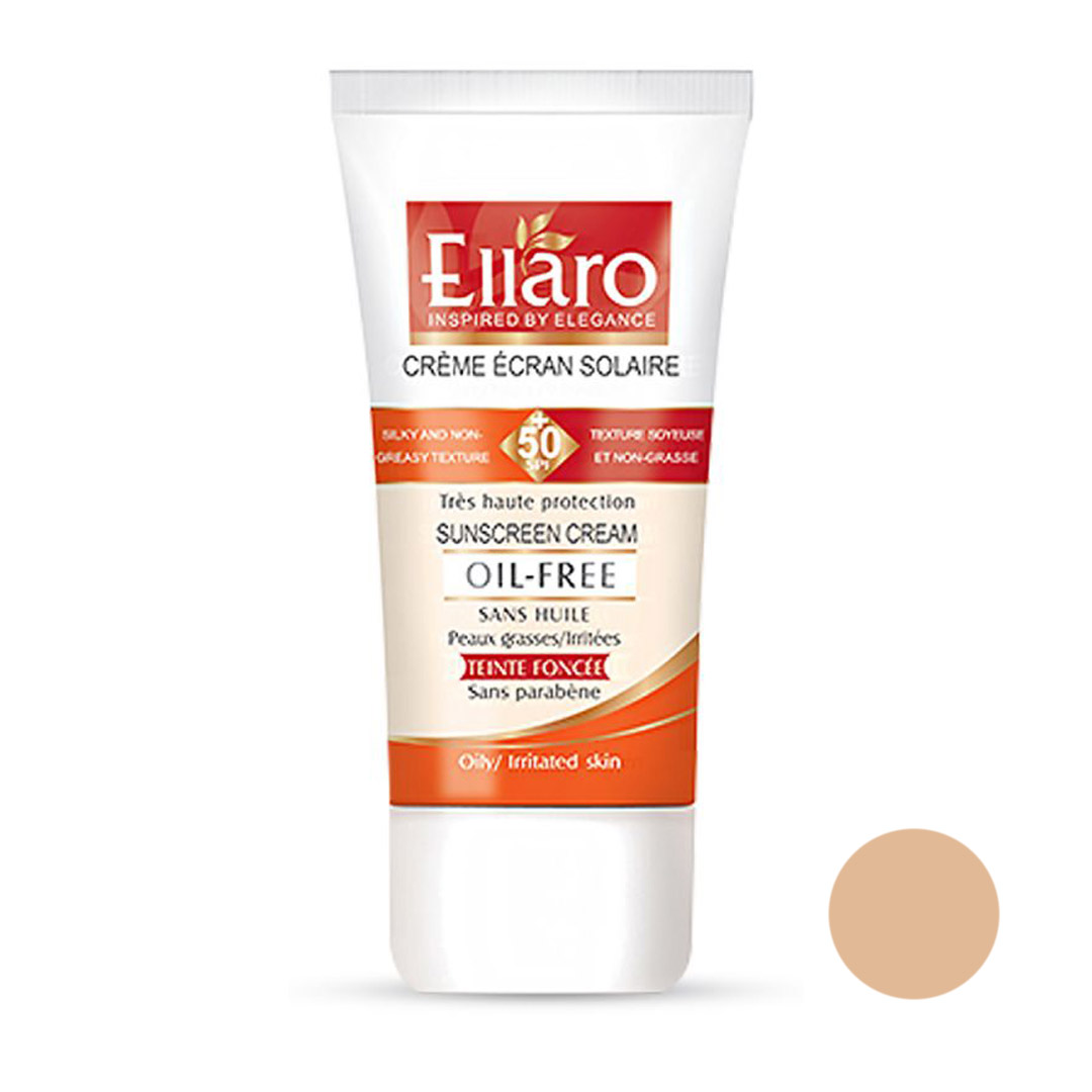 کرم ضد آفتاب رنگی الارو فاقد چربی با SPF50 حجم 40 میل - بژ طبیعی