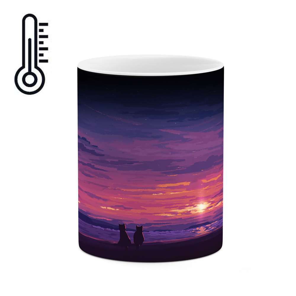 ماگ حرارتی طرح گربه های عاشق پیشه مدل mgph02375