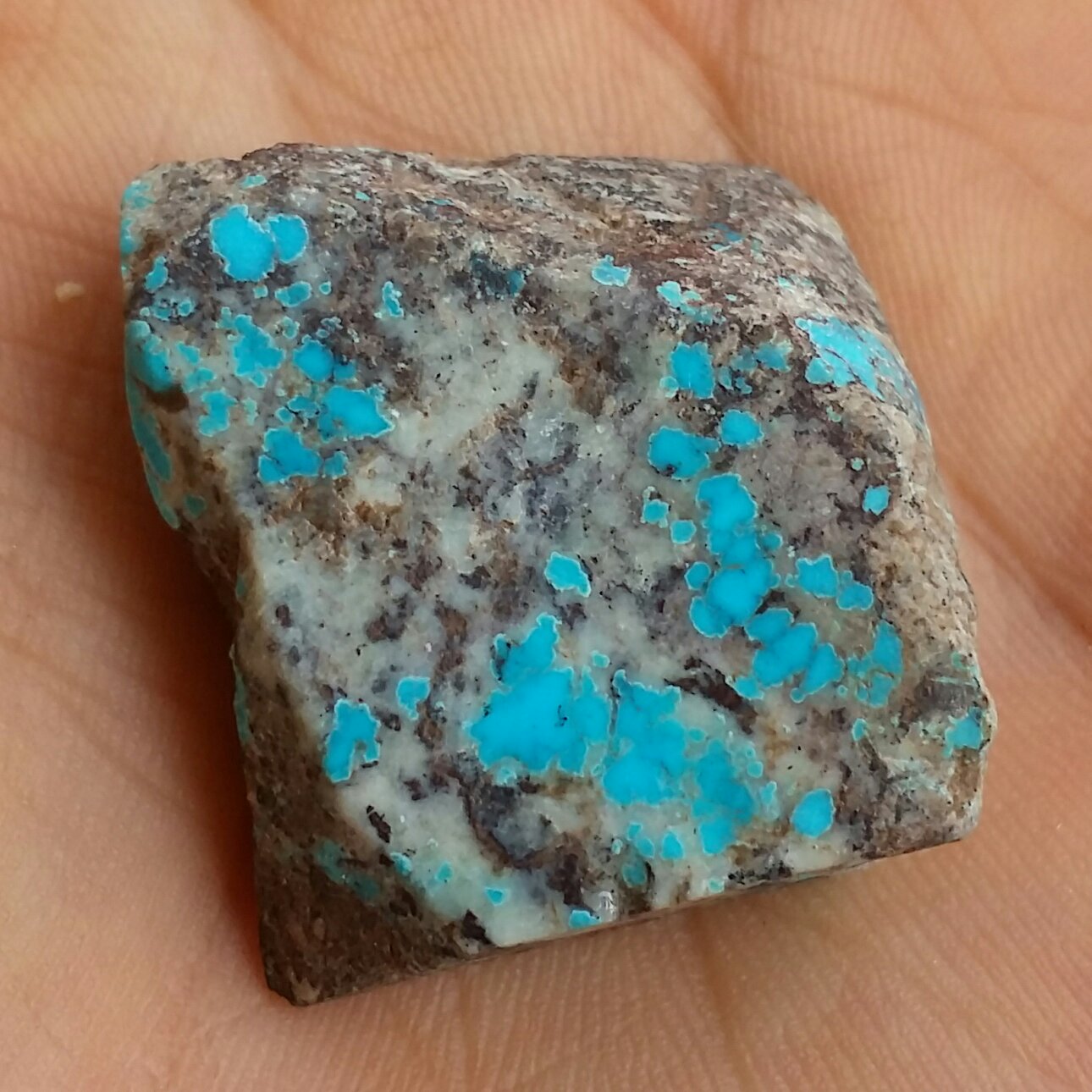 اسلایس سنگ راف فیروزه آبی عنکبوتی نیشابور دو طرفه صد در 100 طبیعی شاهکار خلقت خااا اا ااص دیدنی درشت