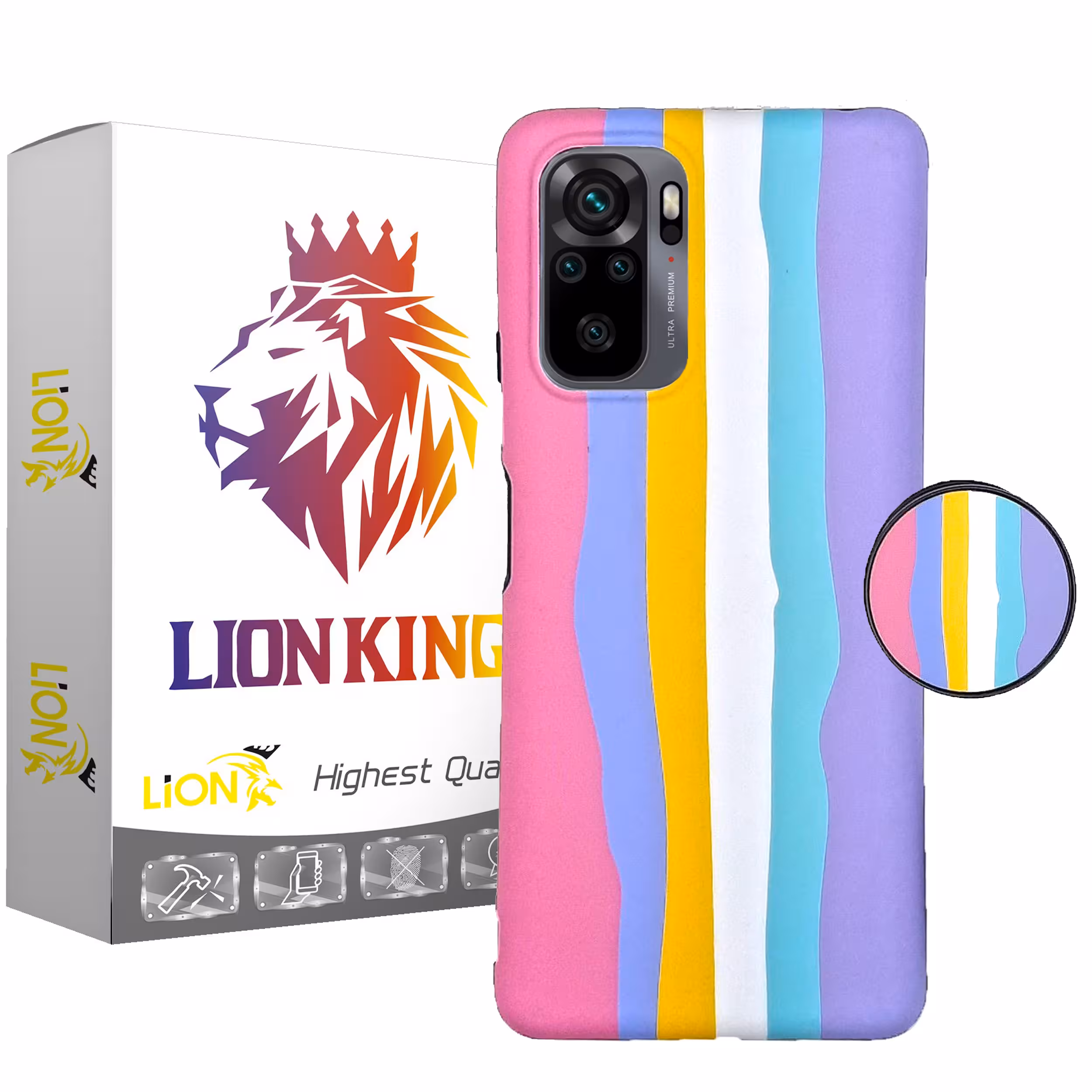 کاور لاین کینگ مدل IMD RANGINKAMAN مناسب برای گوشی موبایل شیایومی Redmi Note10 10S به همراه پایه نگهدارنده