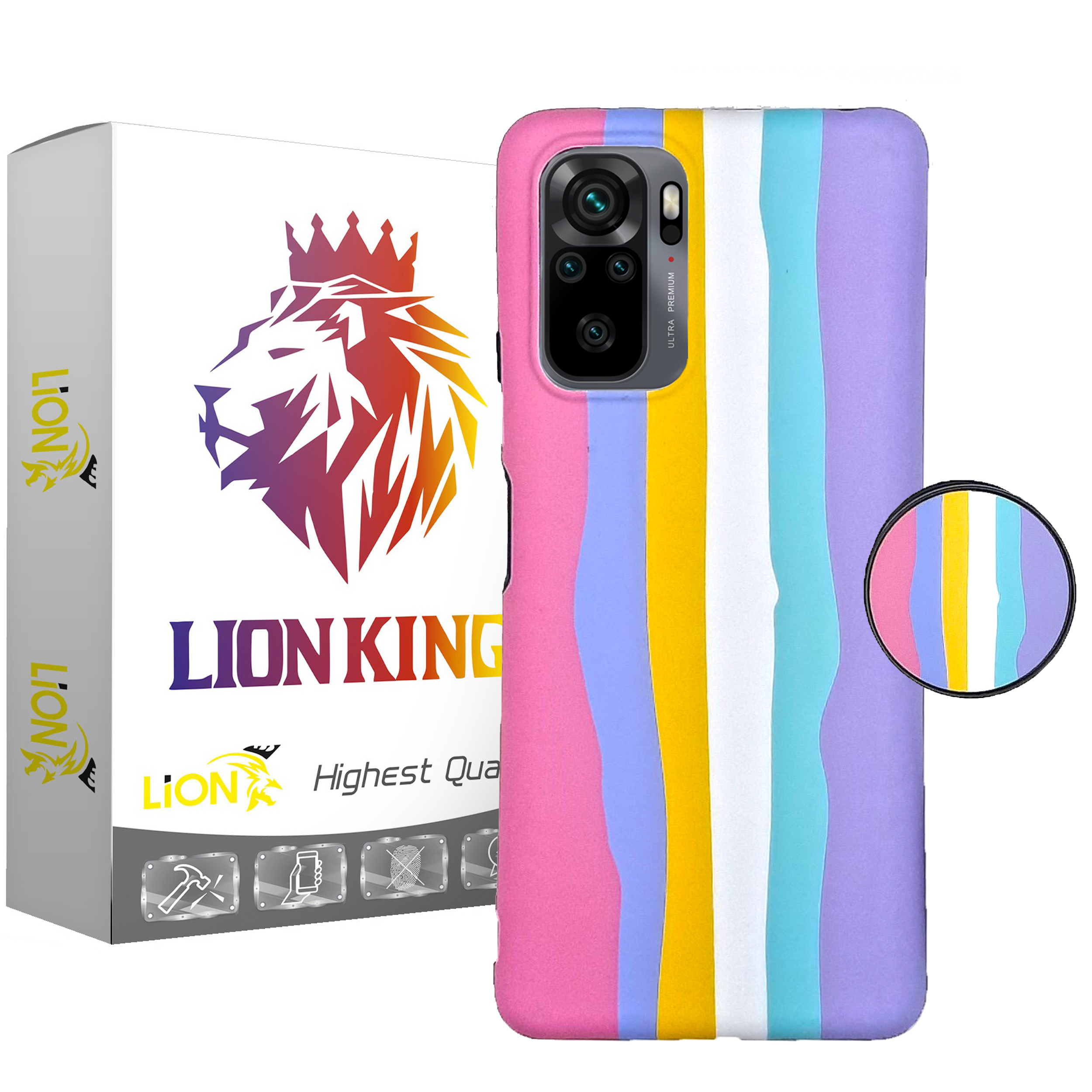 کاور لاین کینگ مدل IMD RANGINKAMAN مناسب برای گوشی موبایل شیائومی Redmi Note10/10S به همراه پایه نگهدارنده