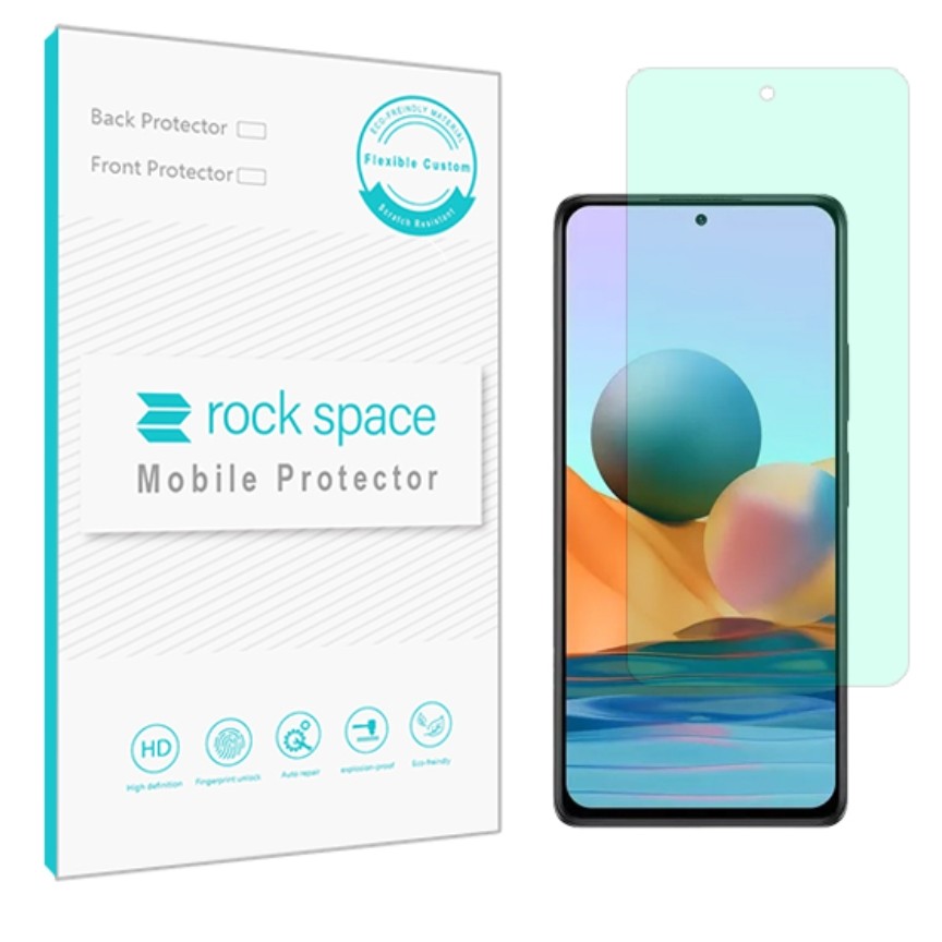 گلس شیائومی Note 10 pro مدل نانو هیدروژل گرین لایت برند راک اسپیس