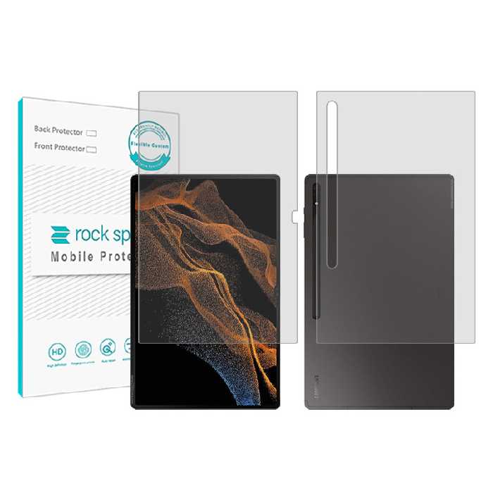 محافظ صفحه نمایش شفاف راک اسپیس مدل Hygel مناسب برای تبلت سامسونگ Galaxy Tab S8 Ultra به همراه محافظ پشت تبلت | کالا برتری