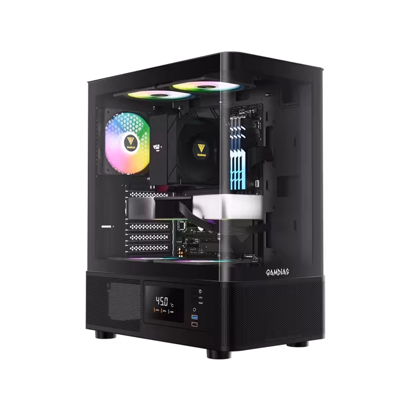 کیس گیمینگ ATLAS E2 CG | با طراحی شیشه‌ای و فن‌های ARGB
