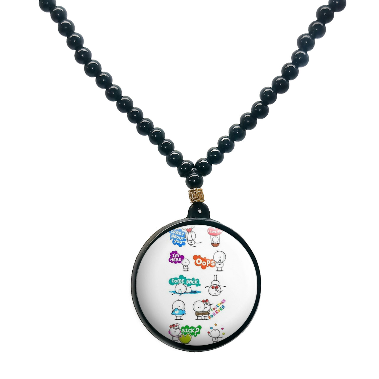 گردنبند پرمانه طرح عاشقانه کد pmd.5551 مدل دو طرفه