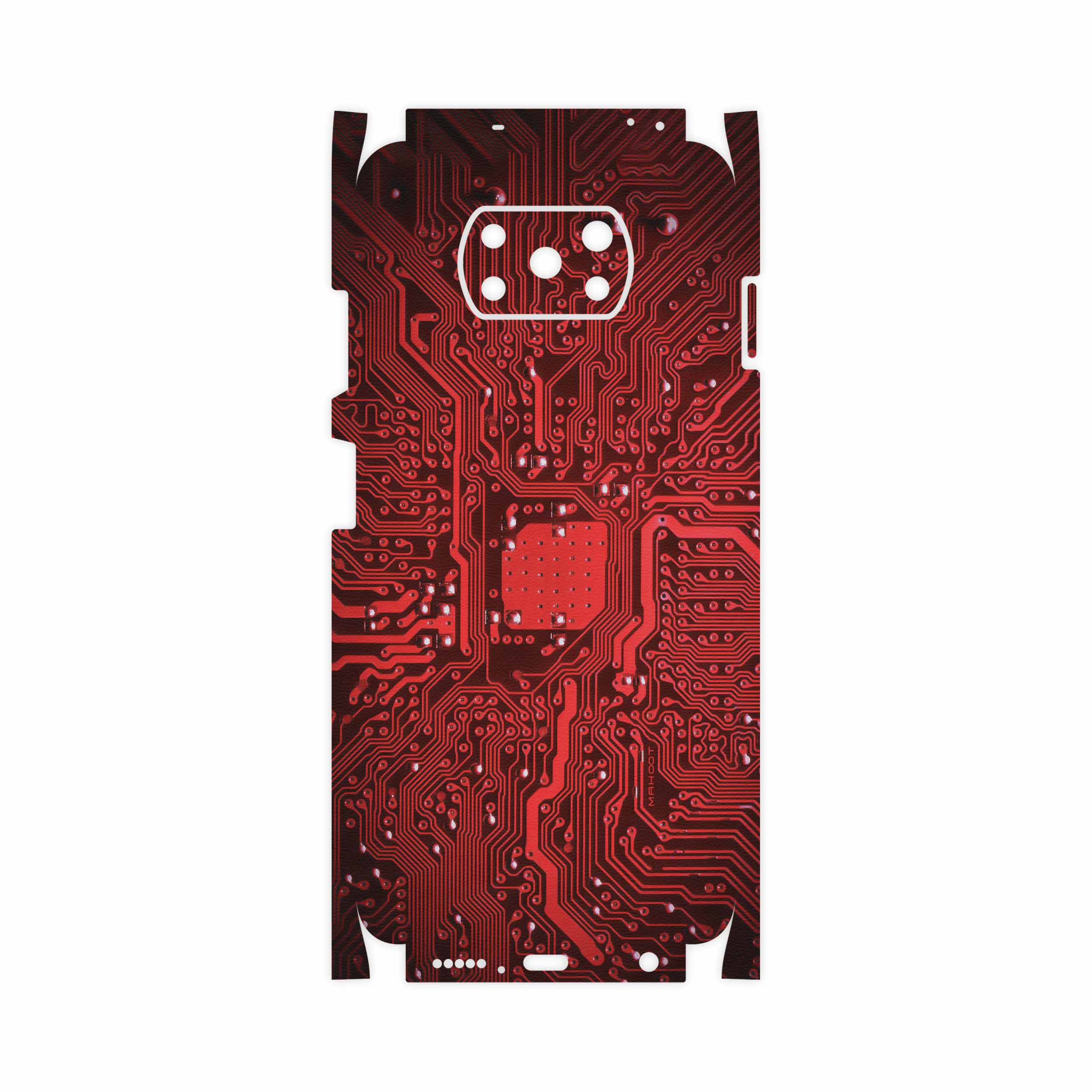 برچسب پوششی ماهوت مدل Red Printed Circuit Board-FullSkin مناسب برای گوشی موبایل شیائومی Poco X3 NFC