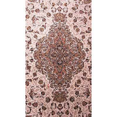 فرش ماشینی زمرد مشهد مدل 45001 زمینه کرم