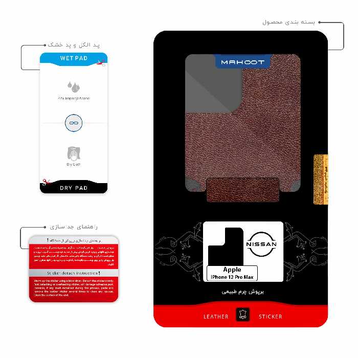 برچسب پوششی ماهوت مدل NL-NSSN مناسب برای گوشی موبایل اپل iPhone 12 Pro Max