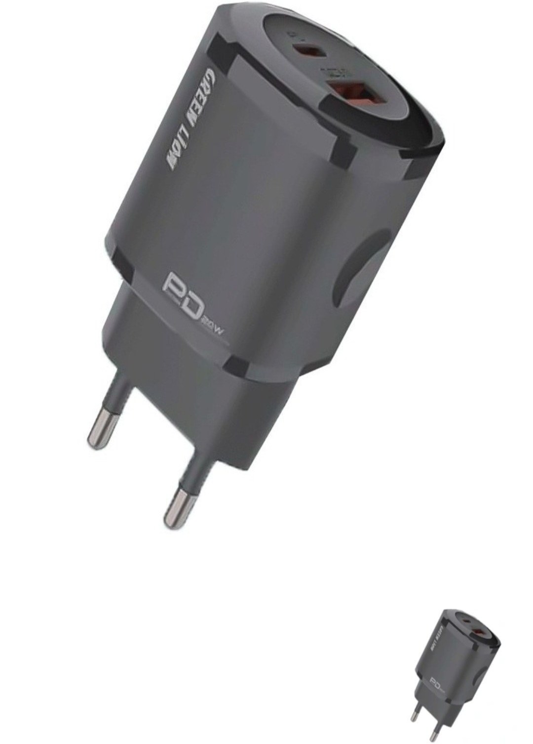 شارژ دیواری گرین‌لاین دو پین 20 واتی Green Lion PD20W QC Wall Charger EU