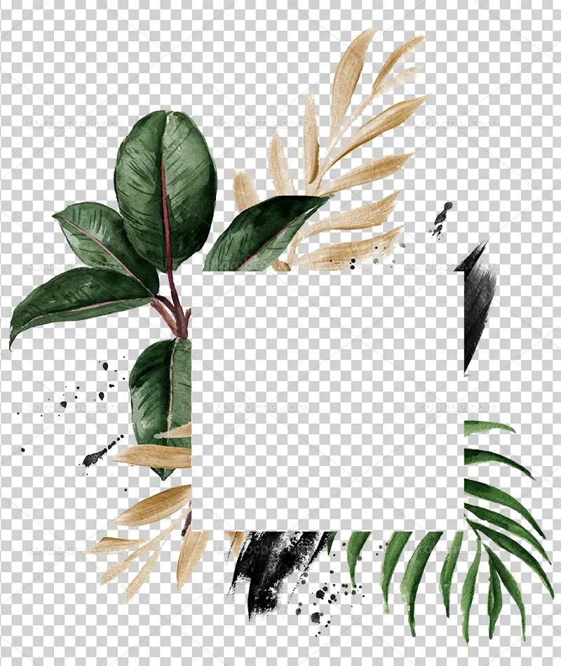 عکس PNG کادر برگ مناسب طراحی | گرافیک با طعم تربچه