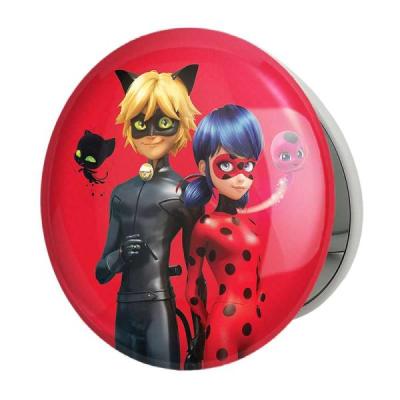 آینه جیبی خندالو طرح دختر کفشدوزکی و پسر گربه ای مدل تاشو کد 3442