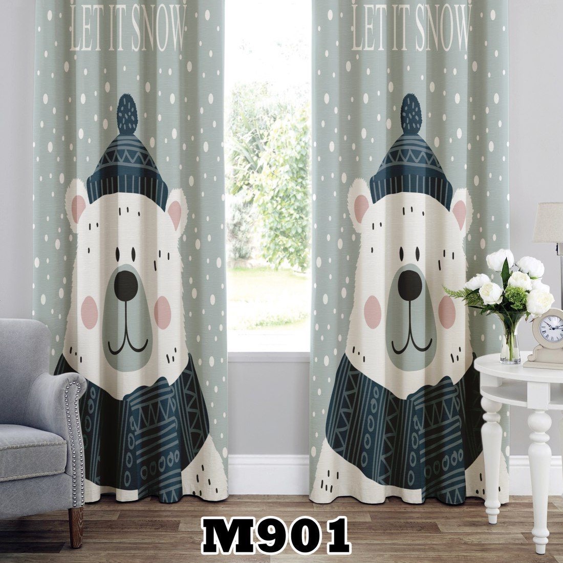 یک عدد پرده چاپی طرح خس قطبی کد m901