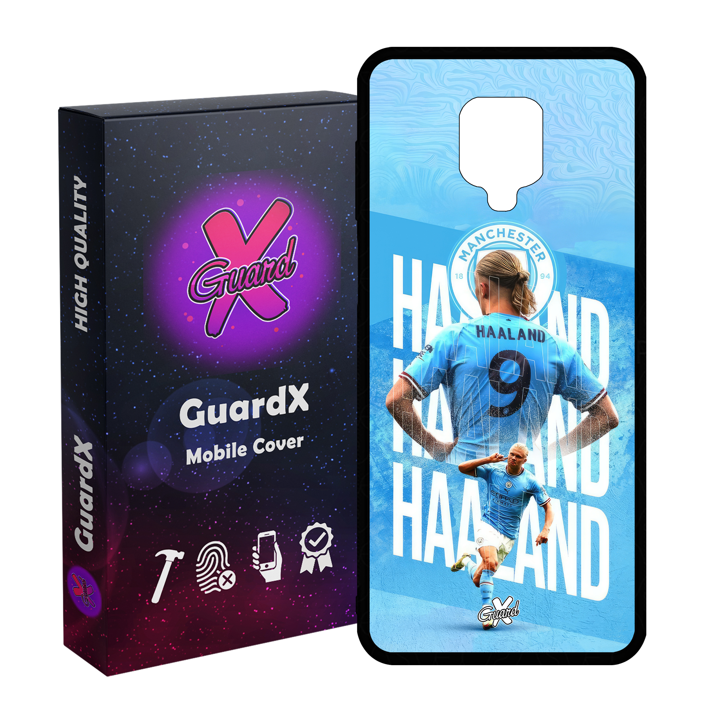 کاور گارد ایکس طرح ارلینگ هالند مدل Glass10575 مناسب برای گوشی موبایل شیائومی Redmi Note9 Pro/Note 9 Pro Max/Redmi Note 9S/MI Poco M2 Pro