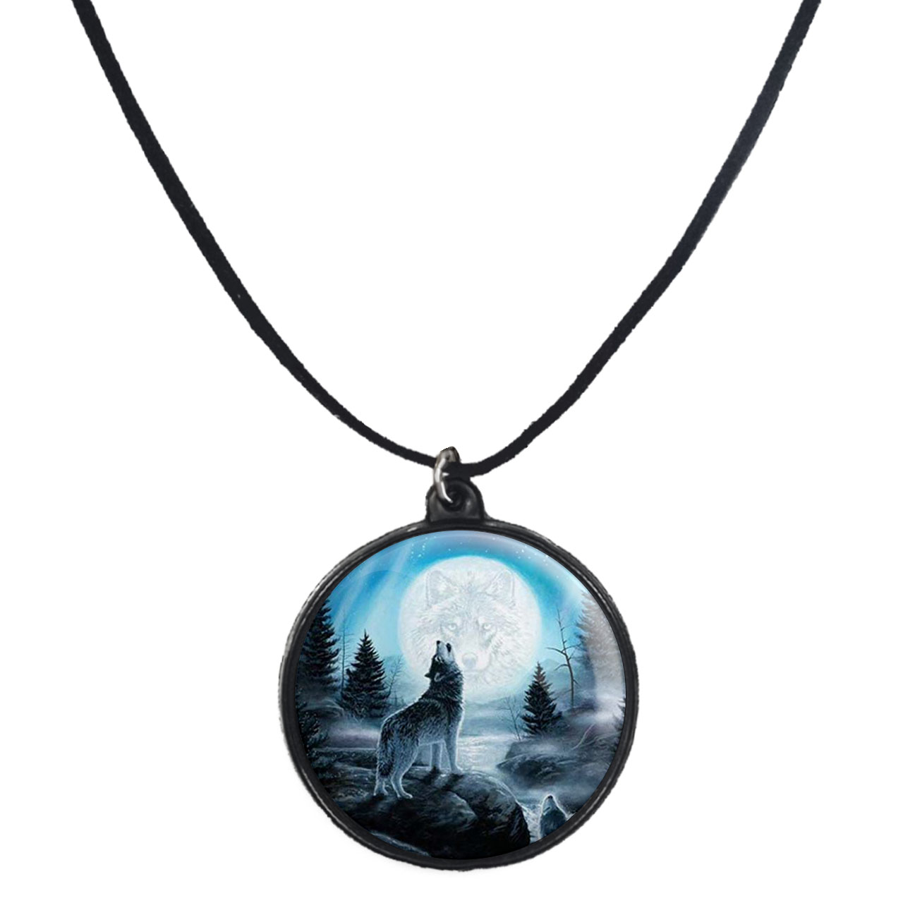 گردنبند پرمانه طرح گرگ کد pmb.3120 مدل دو طرفه