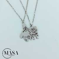 ست گردنبند تمام استیل باب اسفنجی و پاتریک گردنبند دوستی