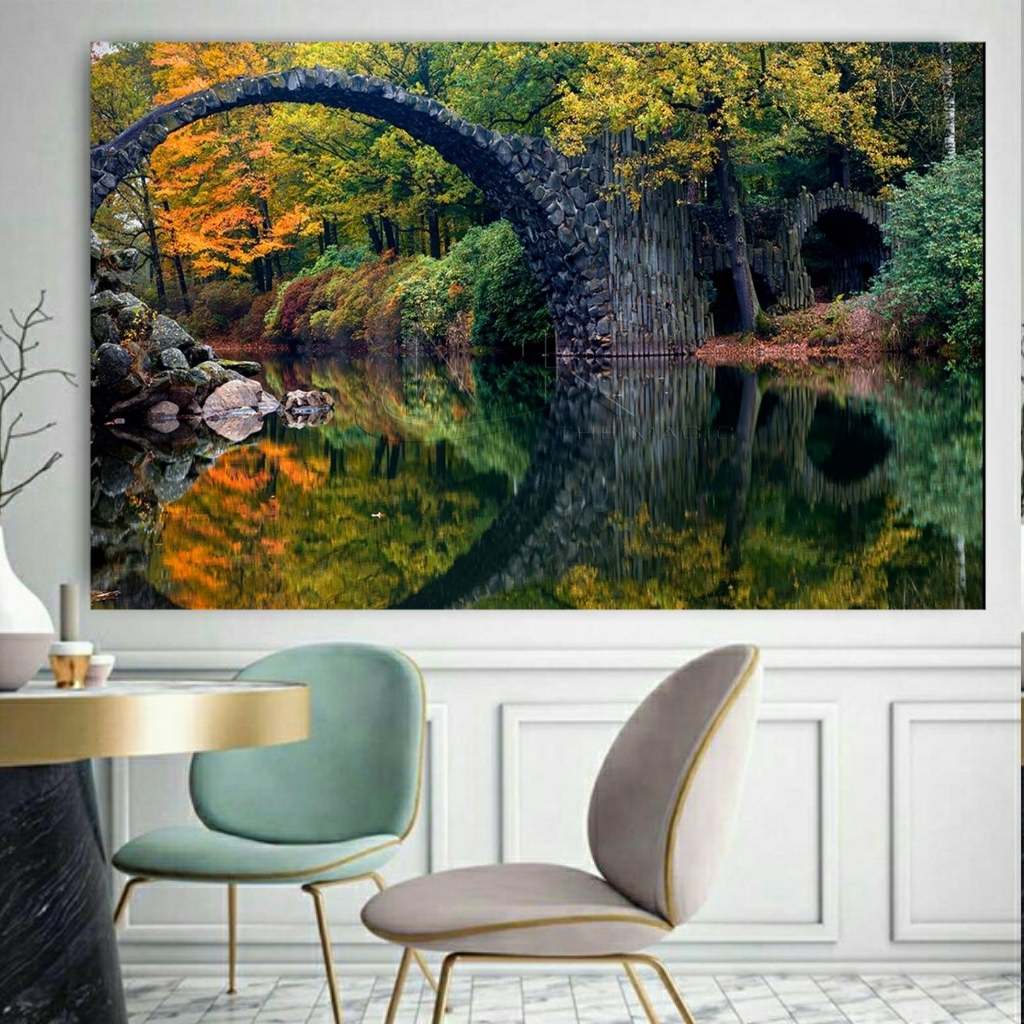  تابلو بوم طرح برکه و پل کدTB209