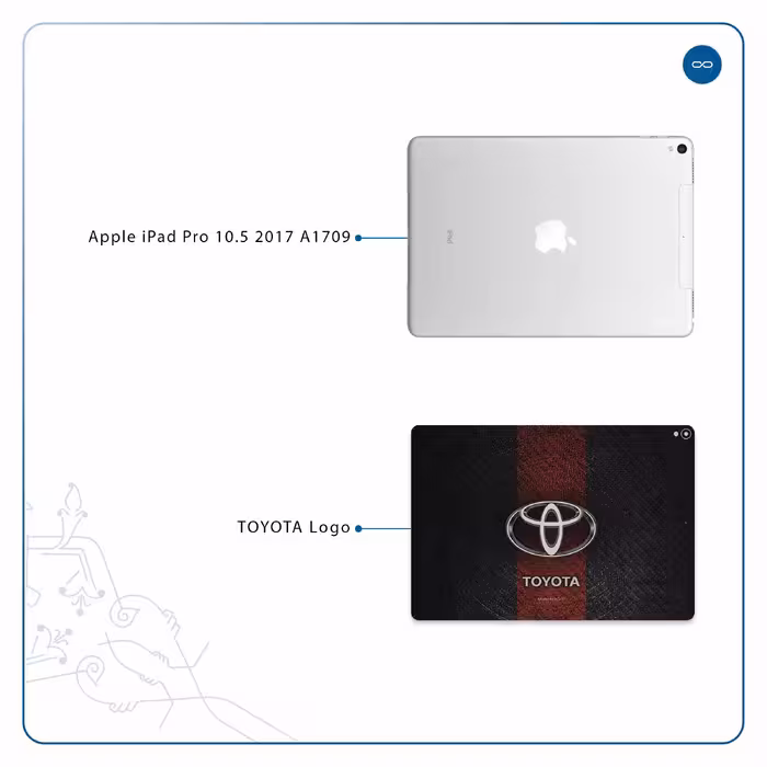 برچسب پوششی ماهوت مدل TOYOTA-Logo مناسب برای تبلت اپل iPad Pro 10.5 2017 A1709