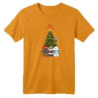 تی شرت آستین کوتاه بچگانه مدل خرس کریسمس کد 6 رنگ پرتقالی