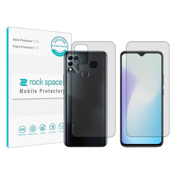 گلس محافظ صفحه نمایش و پشت گوشی اینفینیکس Hot 11 Play مدل نانو هیدروژل شفاف برند راک اسپیس کدSS