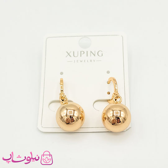 گوشواره آویز دخترانه ژوپینگ مدل توپی آینه ای کد 798