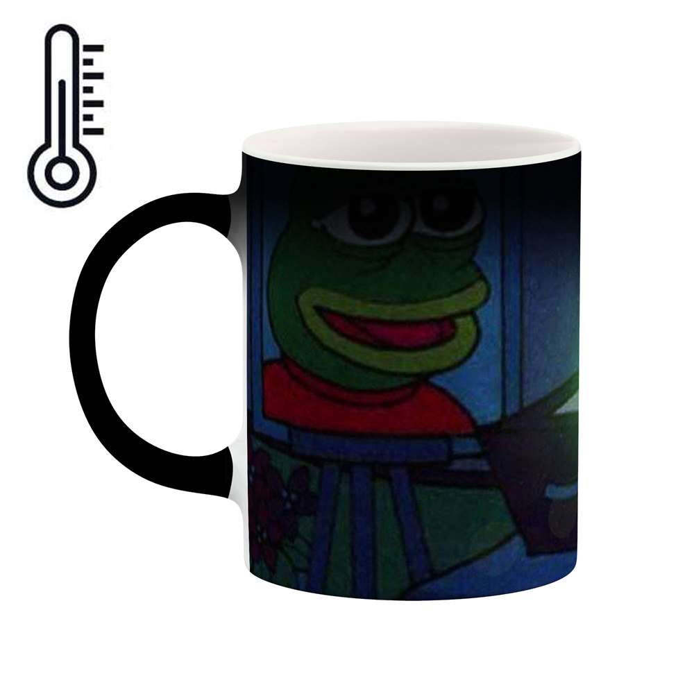 ماگ حرارتی طرح Pepe the frog استیکر مدل mgph12565