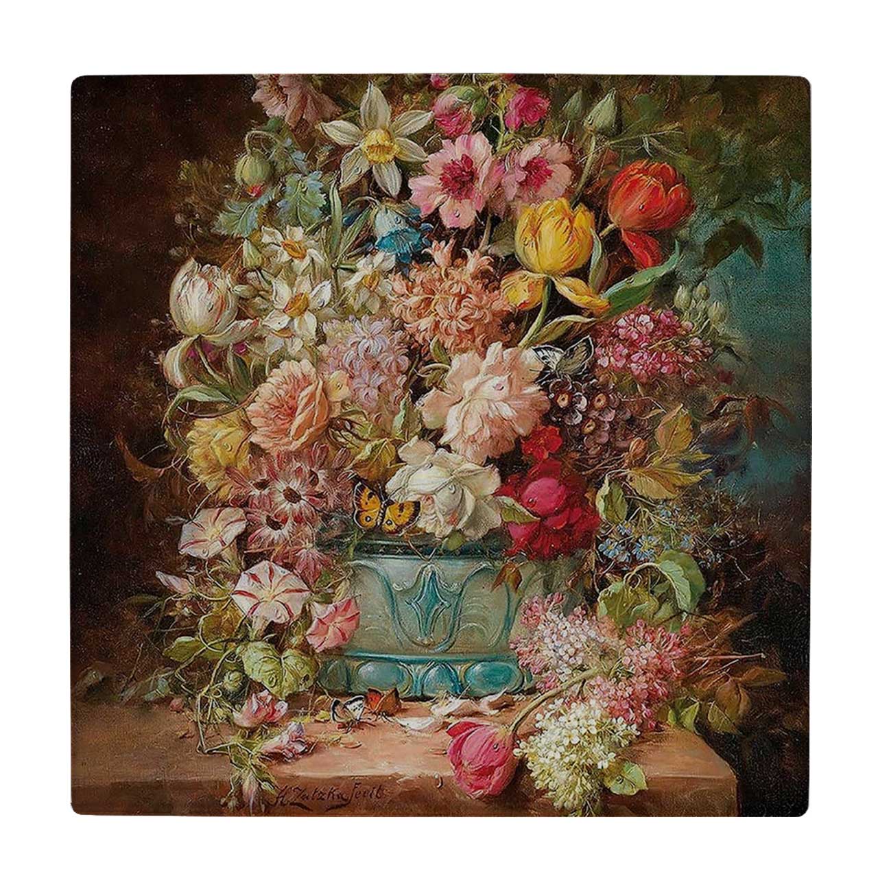  کاشی کارنیلا طرح گلدان گل کد wkk1394