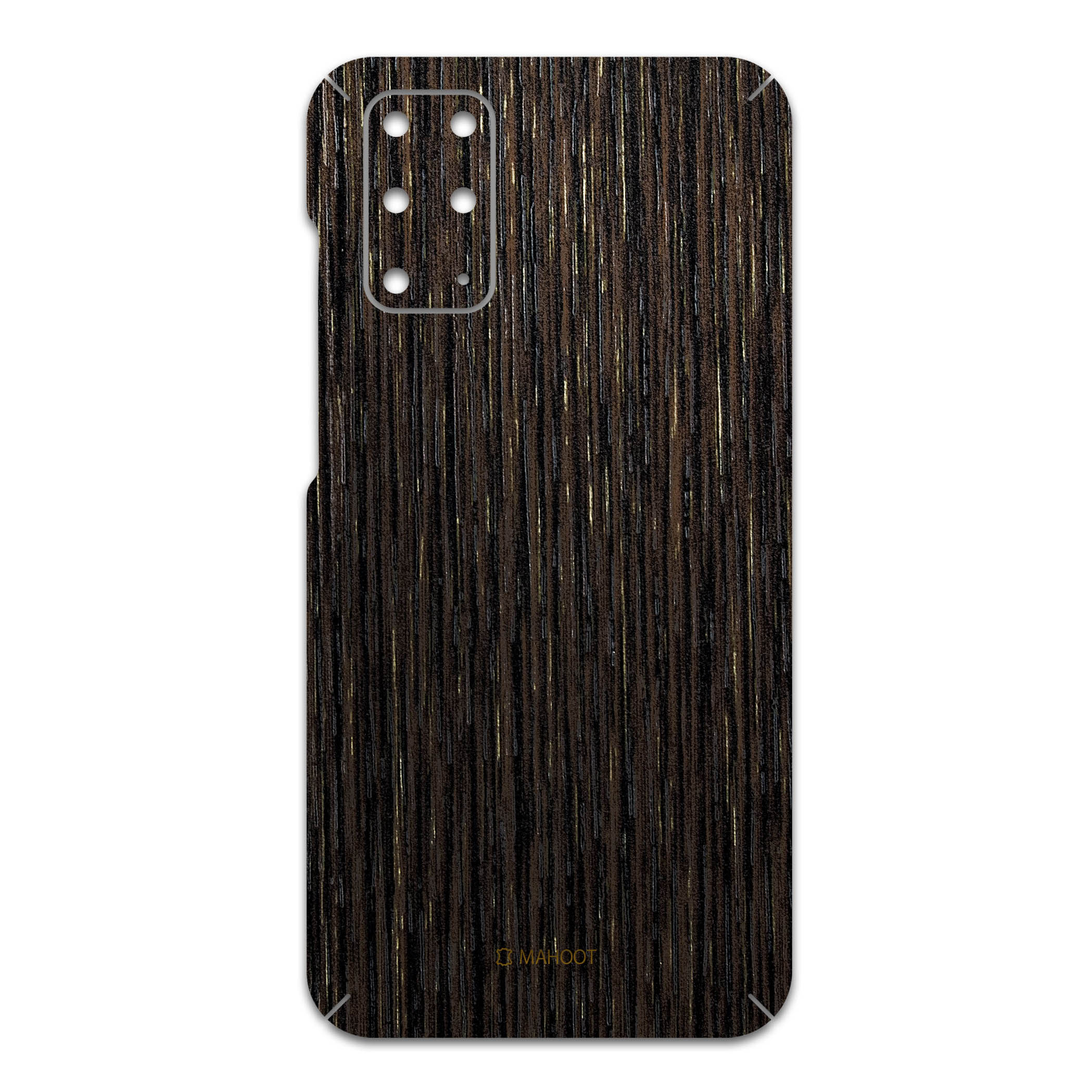 برچسب پوششی ماهوت مدل Dark-Gold-Stripes-Wood مناسب برای گوشی موبایل سامسونگ Galaxy S20 Plus